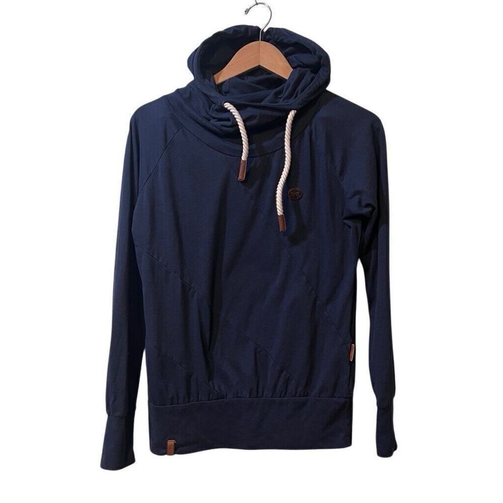 Naketano Damen Sweatshirt Pullover Hoodie M Mandy Spezial Indigo Blue Melange